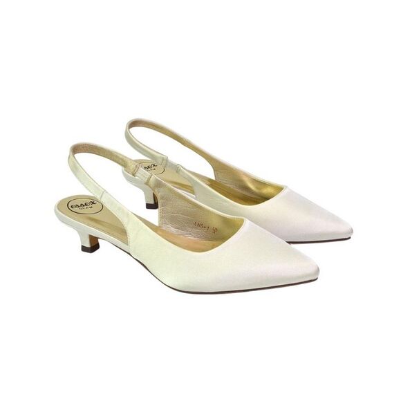 XY London Womens/Ladies Avalone Sling Back Kitten Heel Sandals / Ivory - Picture 3 of 5